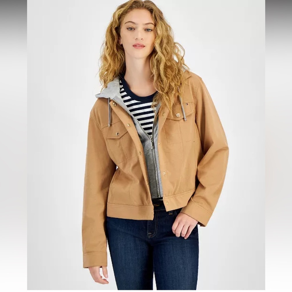 Tommy Hilfiger Women's Hooded Track Jacket, Color: Brown Sugar, Size: XXL, NWT